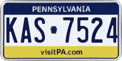 PA license plate KAS7524