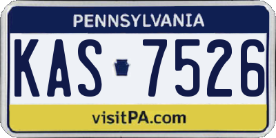 PA license plate KAS7526