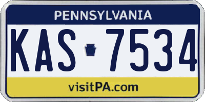 PA license plate KAS7534
