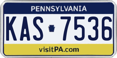 PA license plate KAS7536