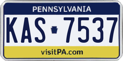 PA license plate KAS7537