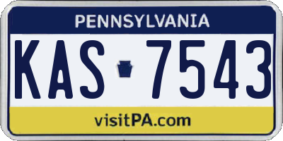 PA license plate KAS7543