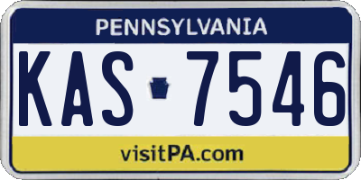 PA license plate KAS7546