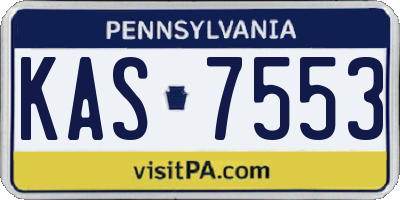 PA license plate KAS7553