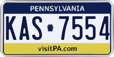 PA license plate KAS7554