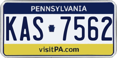 PA license plate KAS7562