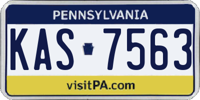 PA license plate KAS7563