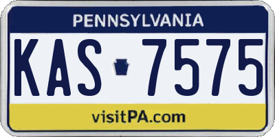 PA license plate KAS7575
