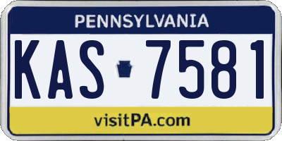PA license plate KAS7581