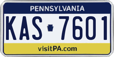 PA license plate KAS7601