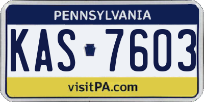 PA license plate KAS7603