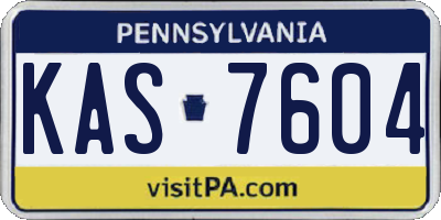PA license plate KAS7604