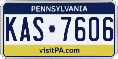 PA license plate KAS7606
