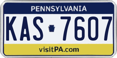 PA license plate KAS7607