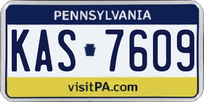 PA license plate KAS7609
