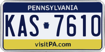PA license plate KAS7610