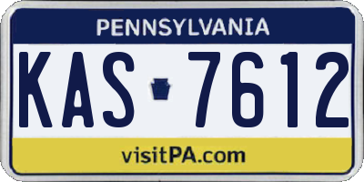 PA license plate KAS7612