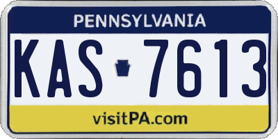 PA license plate KAS7613