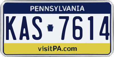PA license plate KAS7614