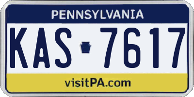 PA license plate KAS7617