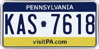 PA license plate KAS7618