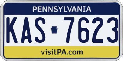 PA license plate KAS7623