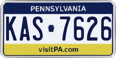 PA license plate KAS7626