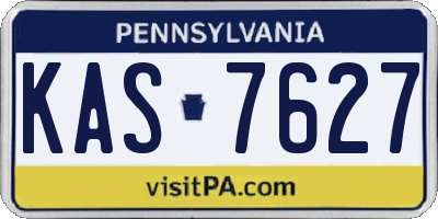PA license plate KAS7627