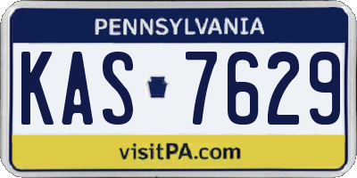 PA license plate KAS7629