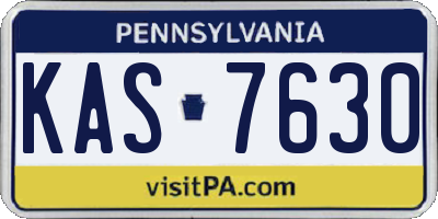 PA license plate KAS7630