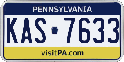 PA license plate KAS7633