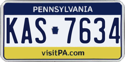 PA license plate KAS7634