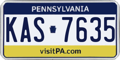 PA license plate KAS7635
