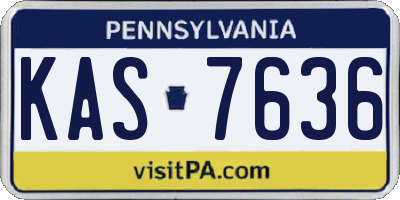 PA license plate KAS7636