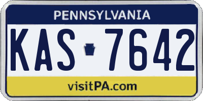 PA license plate KAS7642
