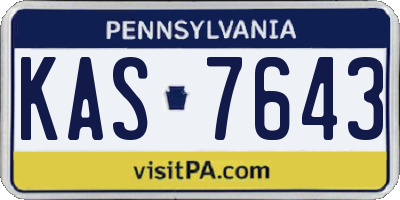 PA license plate KAS7643