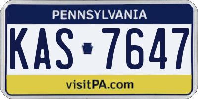 PA license plate KAS7647