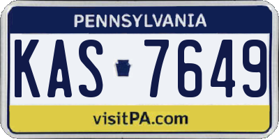 PA license plate KAS7649