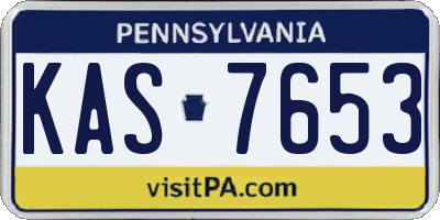 PA license plate KAS7653