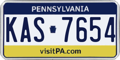 PA license plate KAS7654