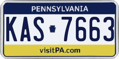 PA license plate KAS7663