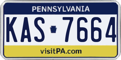PA license plate KAS7664