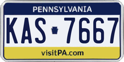 PA license plate KAS7667