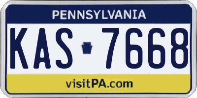 PA license plate KAS7668