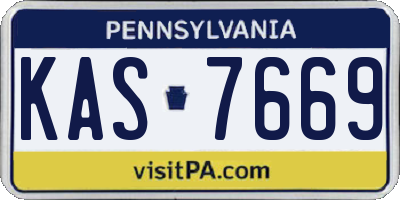PA license plate KAS7669