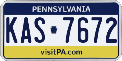 PA license plate KAS7672