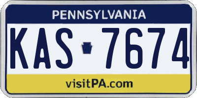 PA license plate KAS7674