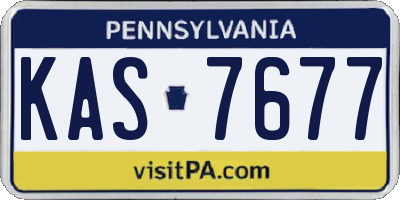 PA license plate KAS7677