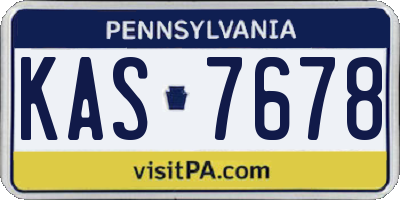 PA license plate KAS7678