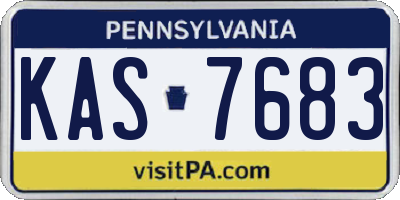 PA license plate KAS7683